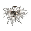 Elk Lighting Naples 8-Light Semi Flush Mount in Dark Graphite with Clear Crystal 16363/8